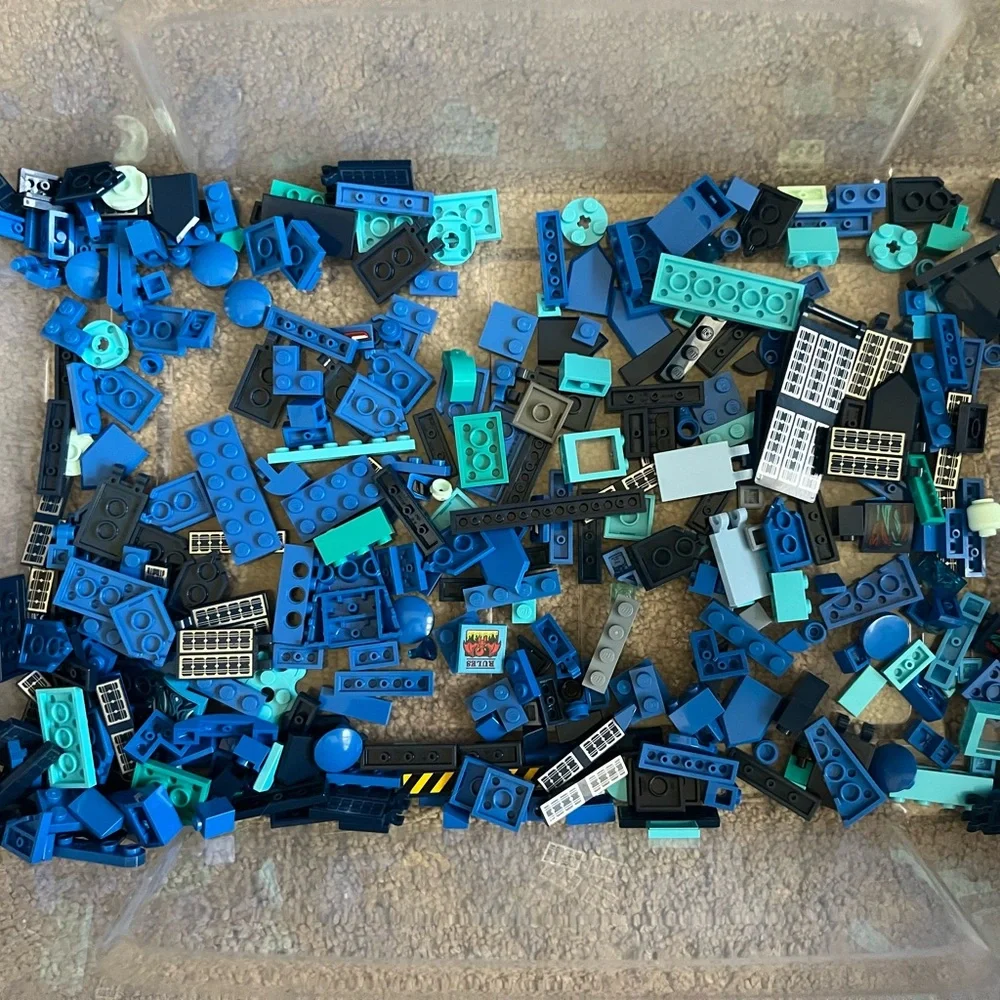 LEGO Small  Accessories , Spare Parts And Small Brick Pieces. Mix Blues 1lbs